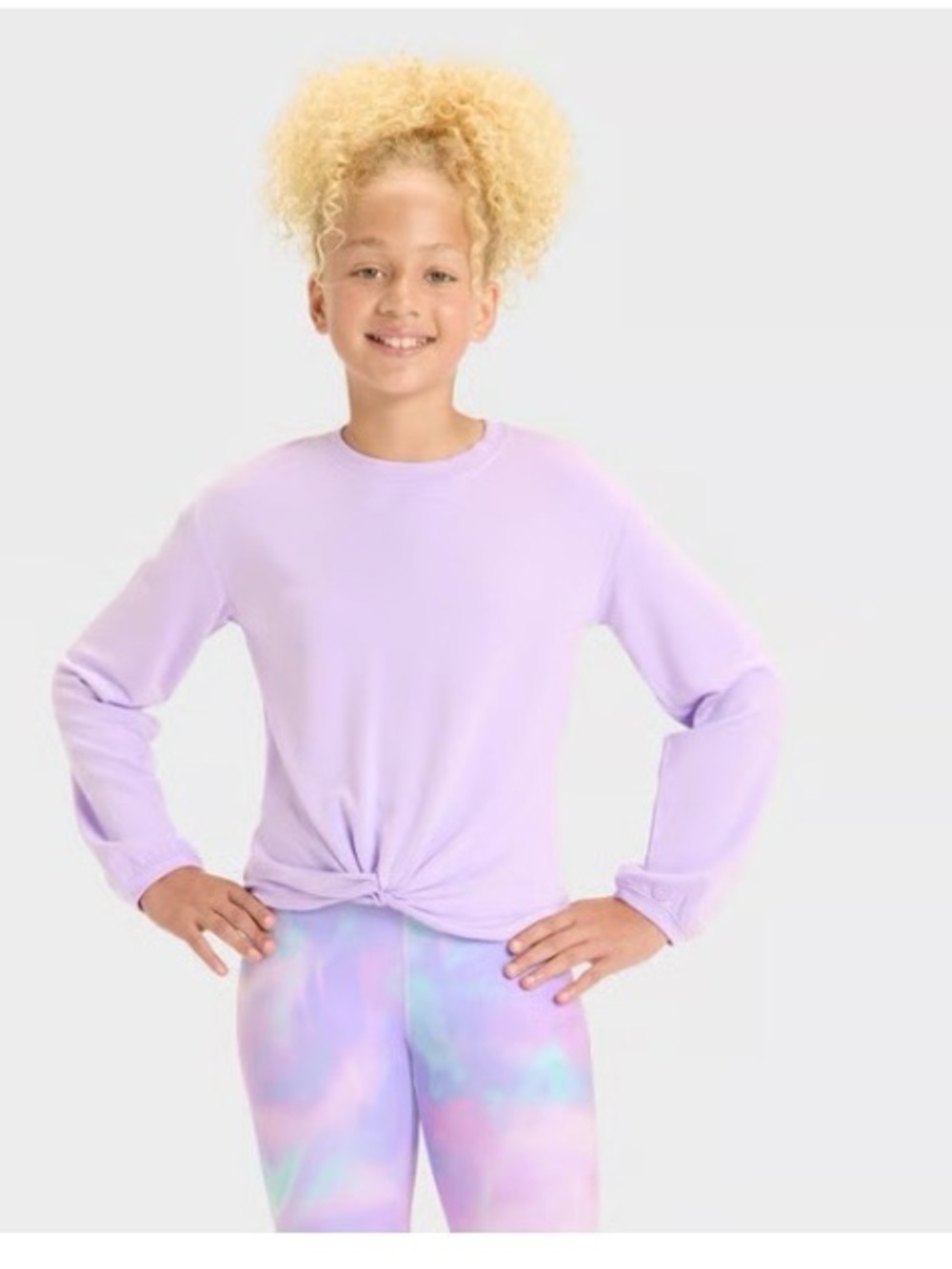 All in Motion Girl’s Modal French Terry Crewneck Sweatshirt - Size S (6/7) - Picture 5 of 5